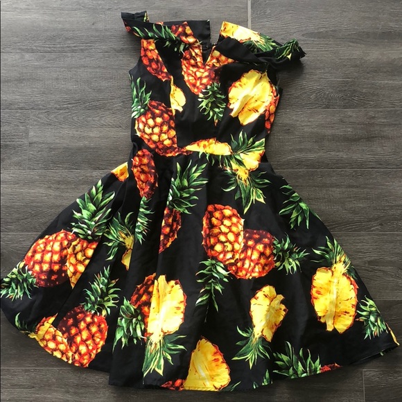 belle poque Dresses & Skirts - Pineapple dress off the shoulder